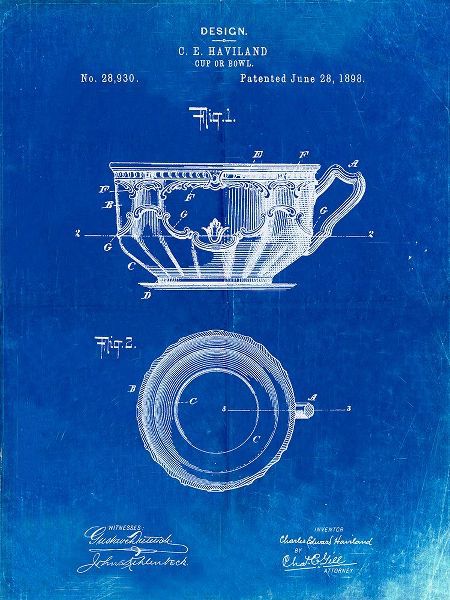 Borders, Cole 아티스트의 PP670-Faded Blueprint Gyrocompass Patent Poster작품입니다.