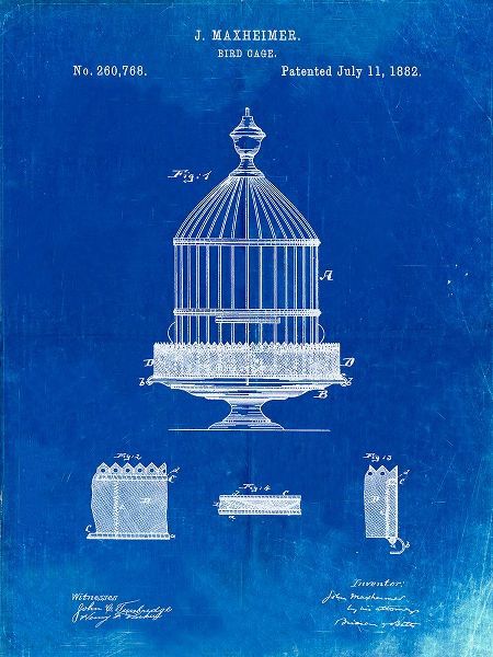 Borders, Cole 아티스트의 PP683-Faded Blueprint Vintage Birdcage Patent Poster작품입니다.