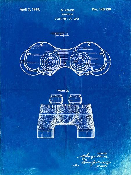 Borders, Cole 아티스트의 PP684-Faded Blueprint Binoculars Patent Poster작품입니다.