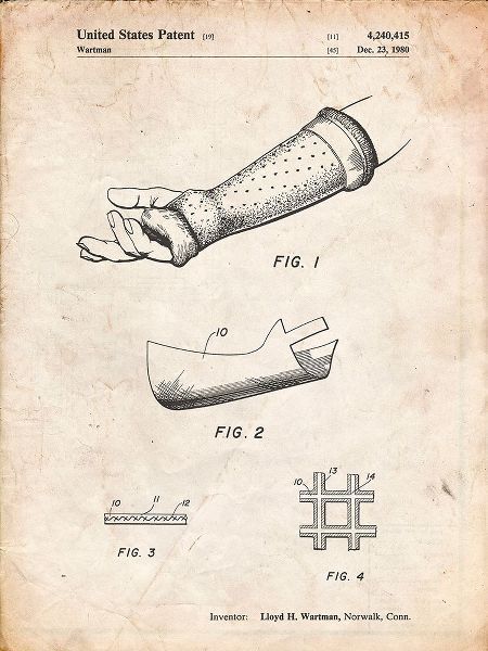 Borders, Cole 아티스트의 PP687-Vintage Parchment Orthopedic Hard Cast Patent Poster작품입니다.