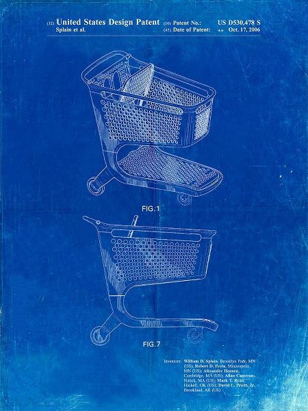 Borders, Cole 아티스트의 PP693-Faded Blueprint Target Shopping Cart Patent Poster작품입니다.
