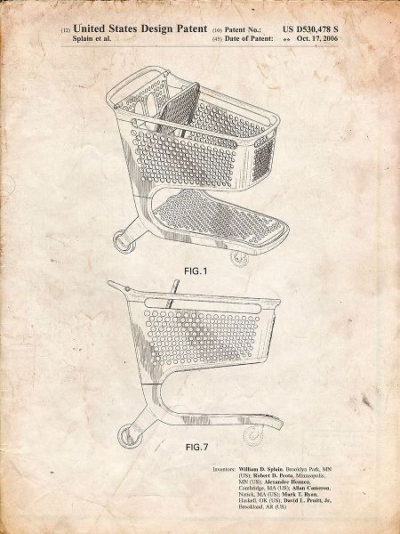 Borders, Cole 아티스트의 PP693-Vintage Parchment Target Shopping Cart Patent Poster작품입니다.