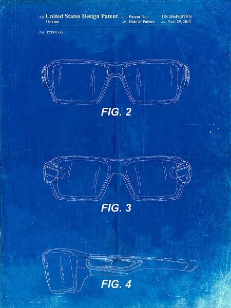 Borders, Cole 아티스트의 PP695-Faded Blueprint Oakley Crankcase Sunglasses Patent Poster작품입니다.
