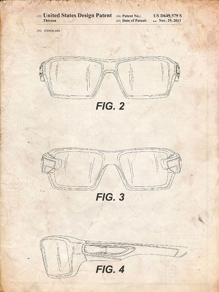 Borders, Cole 아티스트의 PP695-Vintage Parchment Oakley Crankcase Sunglasses Patent Poster작품입니다.
