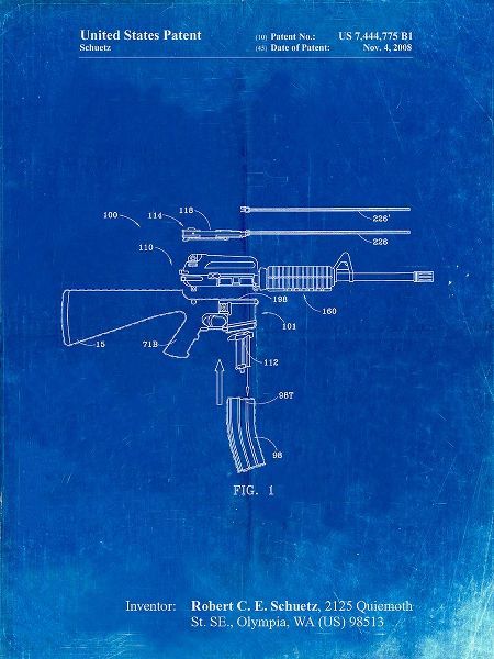 Borders, Cole 아티스트의 PP704-Faded Blueprint AR 15 Patent Poster작품입니다.