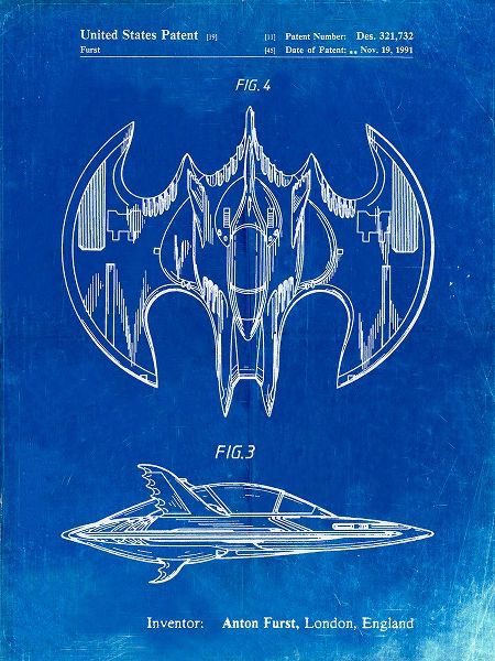 Borders, Cole 아티스트의 PP719-Faded Blueprint Batman Batwing Poster작품입니다.