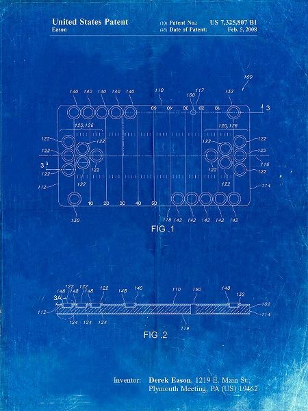 Borders, Cole 아티스트의 PP731-Faded Blueprint Beer Pong Patent Poster작품입니다.
