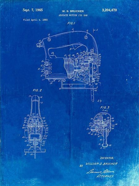 Borders, Cole 아티스트의 PP739-Faded Blueprint Black And Decker Jigsaw Patent Poster작품입니다.