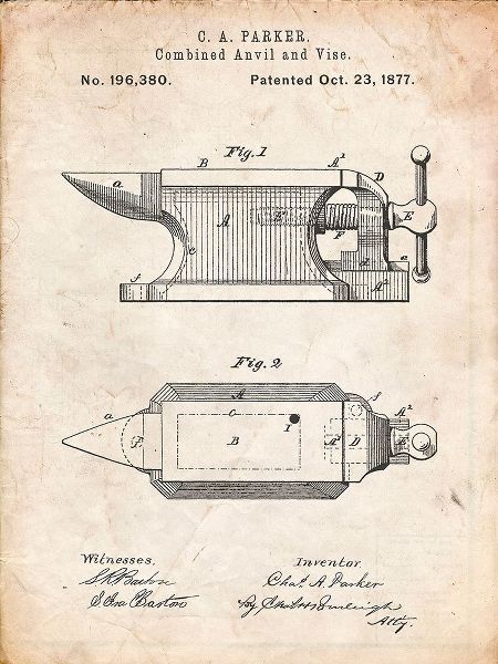 Borders, Cole 아티스트의 PP741-Vintage Parchment Blacksmith Anvil Patent Poster작품입니다.