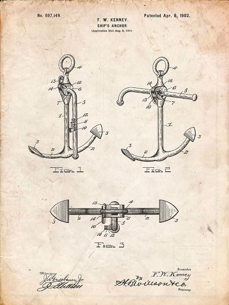 Borders, Cole 아티스트의 PP745-Vintage Parchment Boat Anchor Patent Poster작품입니다.