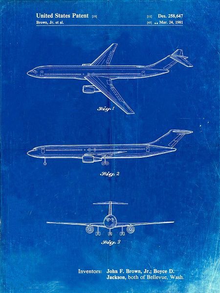 Borders, Cole 아티스트의 PP748-Faded Blueprint Boeing Concept 777 Aircraft Patent Poster작품입니다.