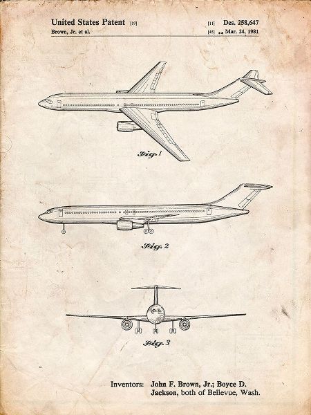 Borders, Cole 아티스트의 PP748-Vintage Parchment Boeing Concept 777 Aircraft Patent Poster작품입니다.
