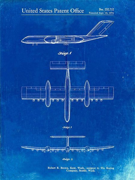 Borders, Cole 아티스트의 PP749-Faded Blueprint Boeing RC-1 Airplane Concept Patent Poster작품입니다.