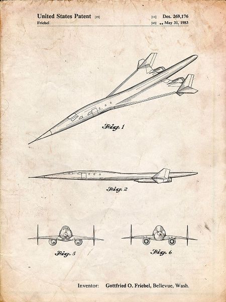 Borders, Cole 아티스트의 PP751-Vintage Parchment Boeing Supersonic Transport Concept Patent Poster작품입니다.