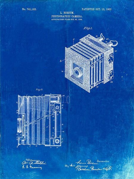 Borders, Cole 아티스트의 PP753-Faded Blueprint Borsum Camera Co Reflex Camera Patent Poster작품입니다.