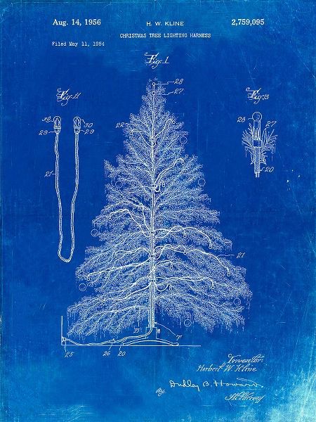 Borders, Cole 아티스트의 PP765-Faded Blueprint Christmas Tree Poster작품입니다.