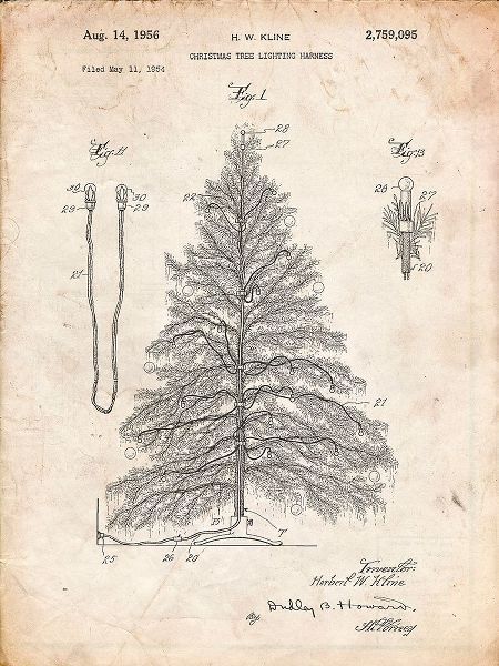 Borders, Cole 아티스트의 PP765-Vintage Parchment Christmas Tree Poster작품입니다.
