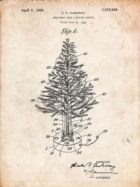 Borders, Cole 아티스트의 PP766-Vintage Parchment Christmas Tree Poster작품입니다.