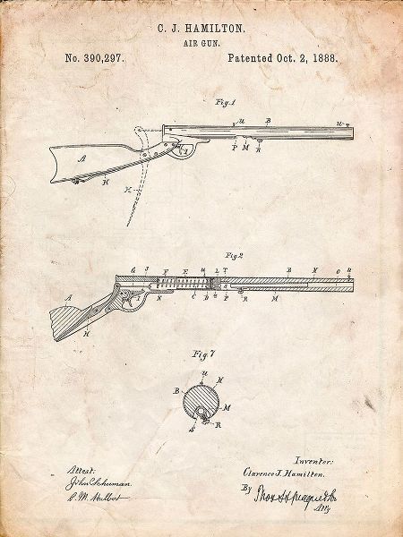 Borders, Cole 아티스트의 PP777-Vintage Parchment Daisy Air Rifle Patent Art작품입니다.