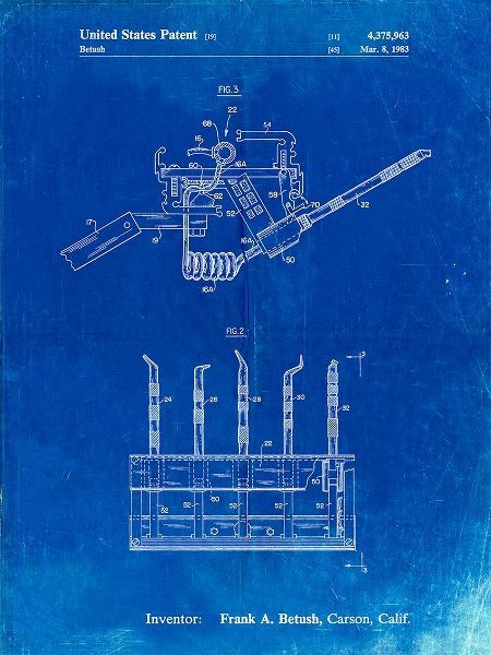 Borders, Cole 아티스트의 PP779-Faded Blueprint Dental Tools Patent Poster작품입니다.