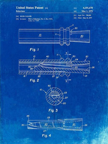 Borders, Cole 아티스트의 PP789-Faded Blueprint Duck Call Patent Poster작품입니다.
