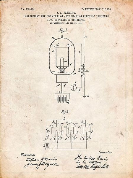 Borders, Cole 아티스트의 PP817-Vintage Parchment Fleming Valve Patent Poster작품입니다.