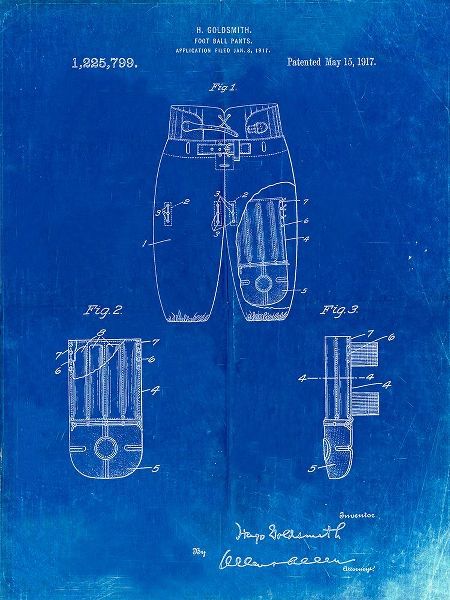 Borders, Cole 아티스트의 PP828-Faded Blueprint Football Pants Patent Print작품입니다.