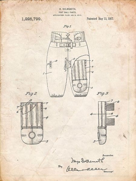 Borders, Cole 아티스트의 PP828-Vintage Parchment Football Pants Patent Print작품입니다.