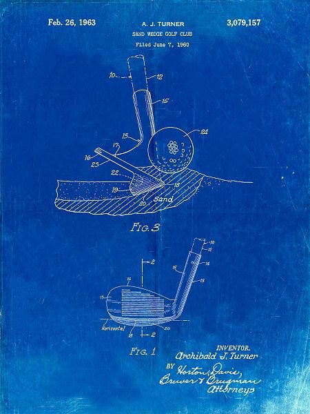 Borders, Cole 아티스트의 PP859-Faded Blueprint Golf Sand Wedge Patent Poster작품입니다.