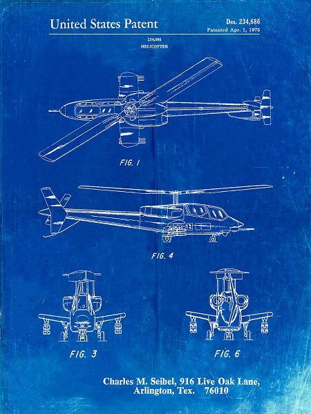 Borders, Cole 아티스트의 PP876-Faded Blueprint Helicopter Patent Print작품입니다.