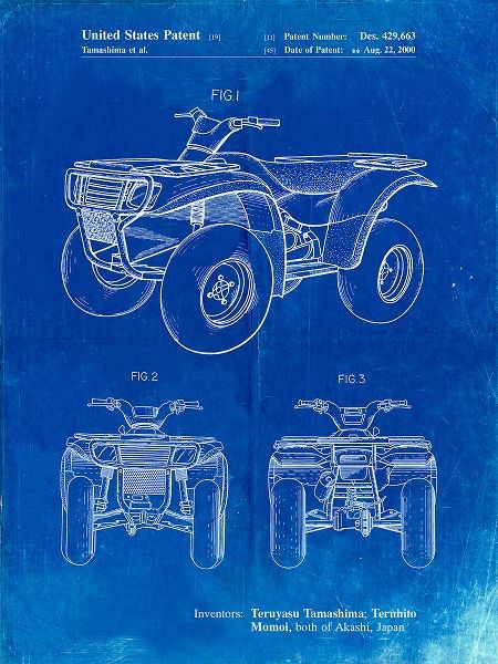 Borders, Cole 아티스트의 PP902-Faded Blueprint Kawasaki Prairie Patent Poster작품입니다.