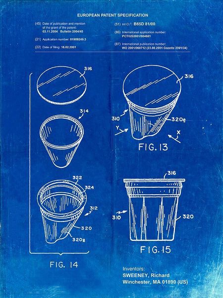 Borders, Cole 아티스트의 PP904-Faded Blueprint Keurig Cartridge Coffee Patent Poster작품입니다.