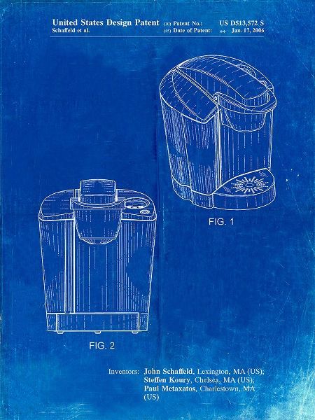 Borders, Cole 아티스트의 PP905-Faded Blueprint Keurig Coffee Brewer Patent Poster작품입니다.
