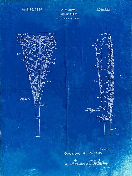 Borders, Cole 아티스트의 PP914-Faded Blueprint Lacrosse Stick 1935 Paten Poster작품입니다.