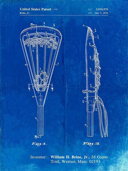 Borders, Cole 아티스트의 PP915-Faded Blueprint Lacrosse Stick 1936 Patent Poster작품입니다.