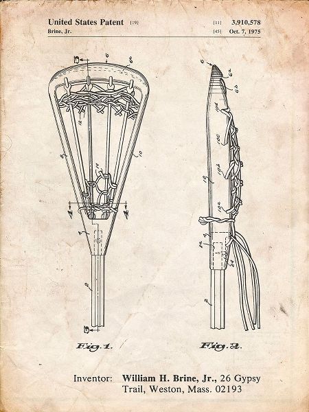 Borders, Cole 아티스트의 PP915-Vintage Parchment Lacrosse Stick 1936 Patent Poster작품입니다.