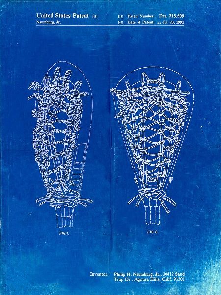 Borders, Cole 아티스트의 PP916-Faded Blueprint Lacrosse Stick Patent Poster작품입니다.
