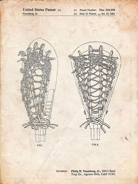 Borders, Cole 아티스트의 PP916-Vintage Parchment Lacrosse Stick Patent Poster작품입니다.
