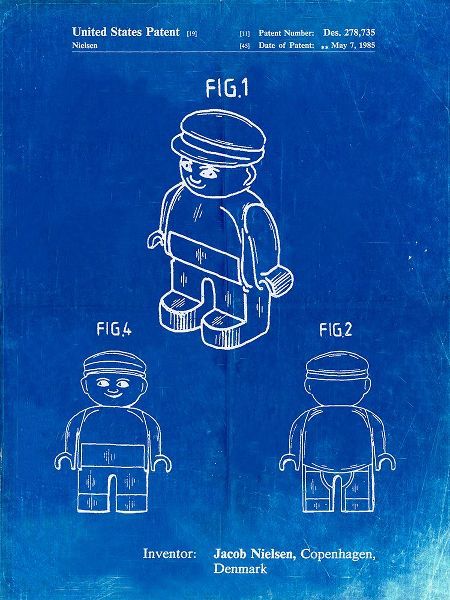 Borders, Cole 아티스트의 PP928-Faded Blueprint Lego Guy Poster작품입니다.