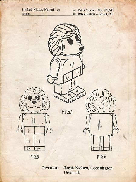 Borders, Cole 아티스트의 PP934-Vintage Parchment Lego Poodle Patent Poster작품입니다.