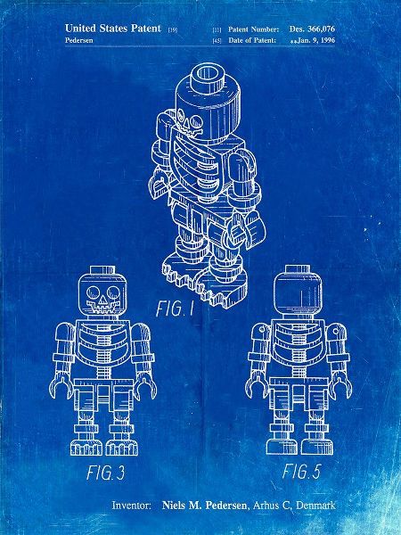 Borders, Cole 아티스트의 PP936-Faded Blueprint Lego Skeleton Patent Poster작품입니다.