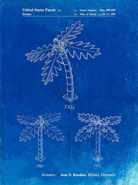 Borders, Cole 아티스트의 PP938-Faded Blueprint Lego Tree Patent Poster작품입니다.