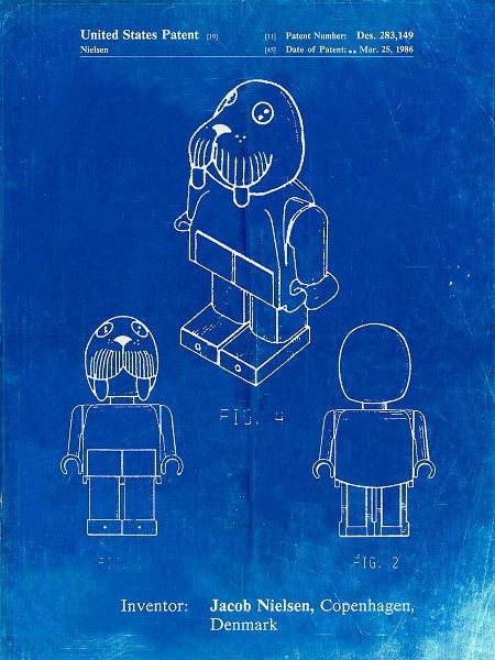 Borders, Cole 아티스트의 PP939-Faded Blueprint Lego Walrus Poster작품입니다.