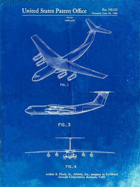 Borders, Cole 아티스트의 PP944-Faded Blueprint Lockheed C-130 Hercules Airplane Patent Poster작품입니다.