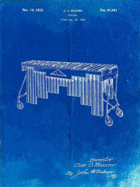 Borders, Cole 아티스트의 PP949-Faded Blueprint Marimba Poster작품입니다.