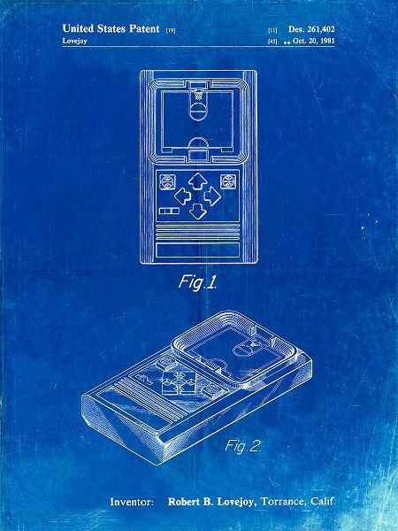 Borders, Cole 아티스트의 PP950-Faded Blueprint Mattel Electronic Basketball Game Patent Poster작품입니다.