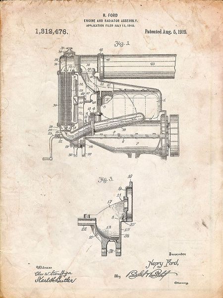 Borders, Cole 아티스트의 PP960-Vintage Parchment Model T Engine and Radiator Assembly작품입니다.