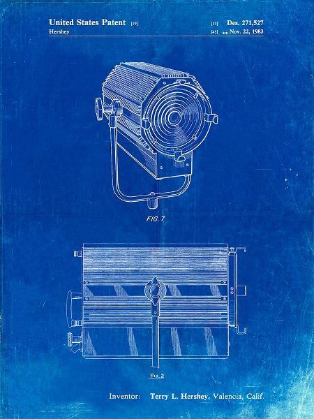 Borders, Cole 아티스트의 PP961-Faded Blueprint Mole-Richardson Film Light Patent Poster작품입니다.