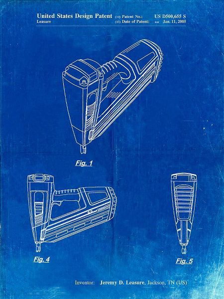 Borders, Cole 아티스트의 PP968-Faded Blueprint Nail Gun Poster작품입니다.