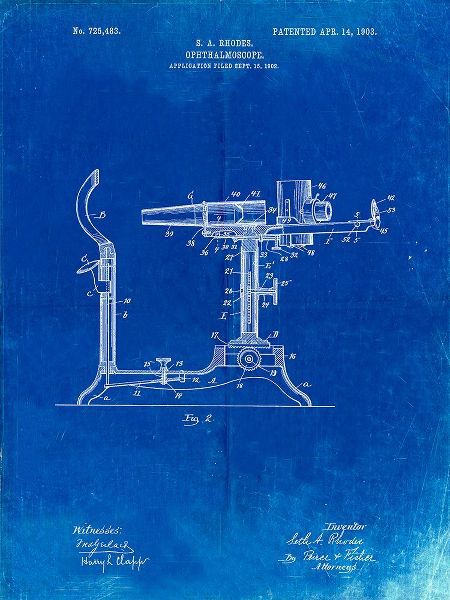 Borders, Cole 아티스트의 PP974-Faded Blueprint Ophthalmoscope Patent 작품입니다.